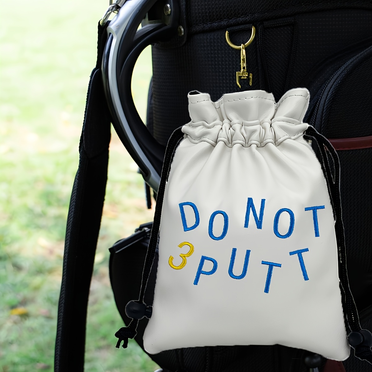 1pc Golf Ball Bag, PU Material - Embroidery Bag ulasan dan harga