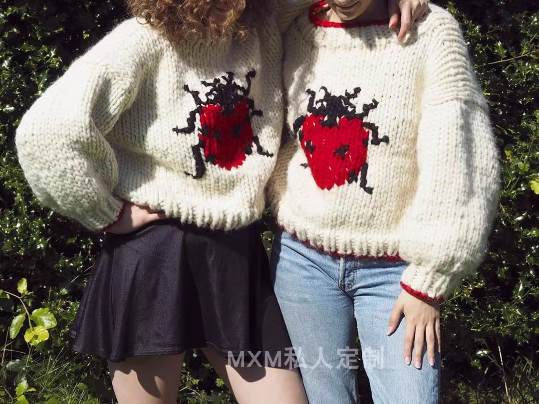 Star Ladybug Pattern Pure Wool - Embroidery Lady Bug ulasan dan harga